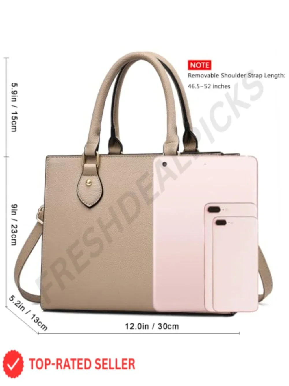 PU Leather Satchel Handbag Crossbody Tote Women's Shoulder Bag with Zipper